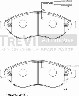 Trevi Automotive PF1649 - Kit de plaquettes de frein, frein à disque cwaw.fr