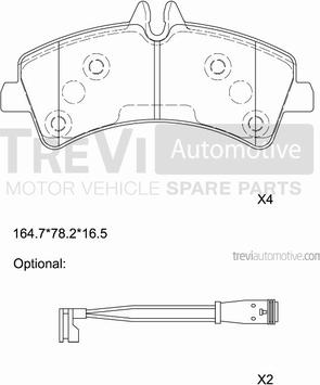 Trevi Automotive PF1645 - Kit de plaquettes de frein, frein à disque cwaw.fr