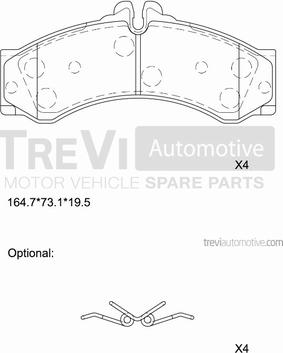 Trevi Automotive PF1647 - Kit de plaquettes de frein, frein à disque cwaw.fr