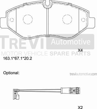 Trevi Automotive PF1659 - Kit de plaquettes de frein, frein à disque cwaw.fr