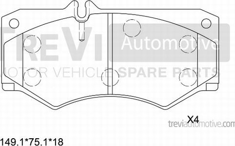 Trevi Automotive PF1655 - Kit de plaquettes de frein, frein à disque cwaw.fr