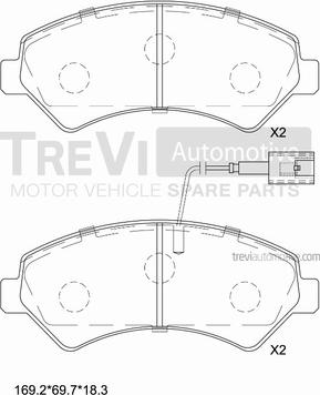 Trevi Automotive PF1650 - Kit de plaquettes de frein, frein à disque cwaw.fr