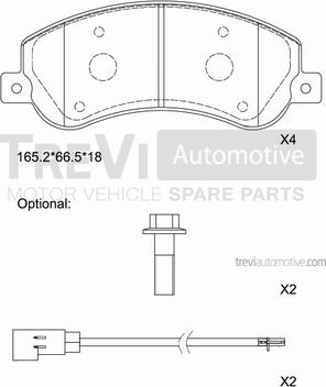 Trevi Automotive PF1653 - Kit de plaquettes de frein, frein à disque cwaw.fr