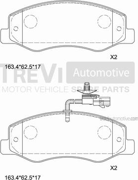 Trevi Automotive PF1669 - Kit de plaquettes de frein, frein à disque cwaw.fr