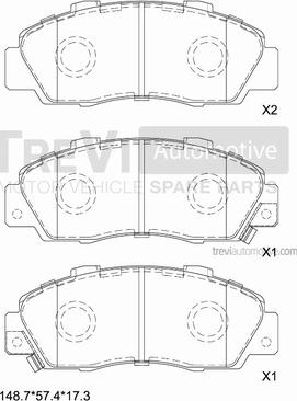 Trevi Automotive PF1604 - Kit de plaquettes de frein, frein à disque cwaw.fr