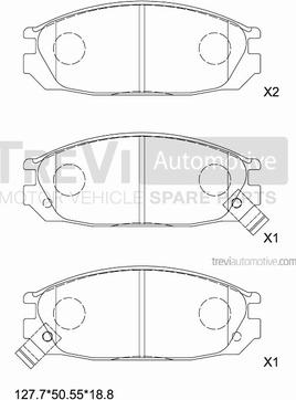 Trevi Automotive PF1608 - Kit de plaquettes de frein, frein à disque cwaw.fr