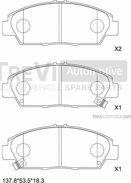 Trevi Automotive PF1603 - Kit de plaquettes de frein, frein à disque cwaw.fr