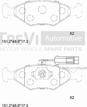 Trevi Automotive PF1602 - Kit de plaquettes de frein, frein à disque cwaw.fr