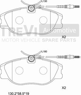 Trevi Automotive PF1614 - Kit de plaquettes de frein, frein à disque cwaw.fr