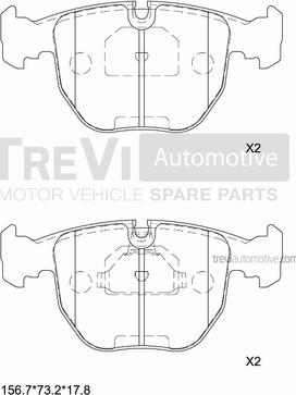 Trevi Automotive PF1615 - Kit de plaquettes de frein, frein à disque cwaw.fr