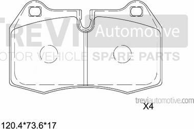 Trevi Automotive PF1616 - Kit de plaquettes de frein, frein à disque cwaw.fr