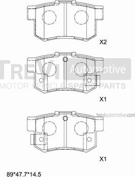 Trevi Automotive PF1610 - Kit de plaquettes de frein, frein à disque cwaw.fr