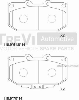 Trevi Automotive PF1613 - Kit de plaquettes de frein, frein à disque cwaw.fr