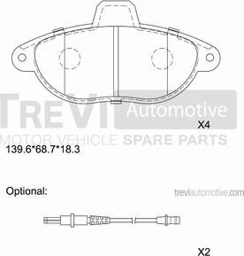 Trevi Automotive PF1617 - Kit de plaquettes de frein, frein à disque cwaw.fr