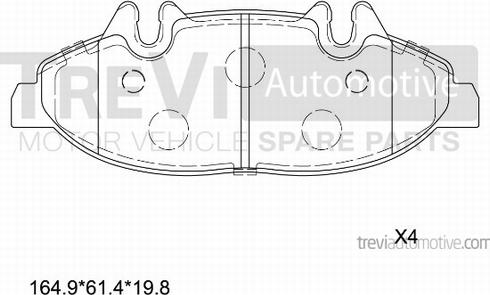 Trevi Automotive PF1631 - Kit de plaquettes de frein, frein à disque cwaw.fr