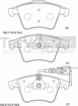 Trevi Automotive PF1638 - Kit de plaquettes de frein, frein à disque cwaw.fr