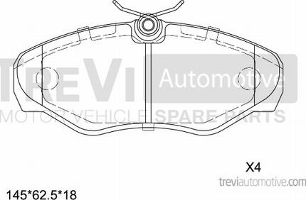 Trevi Automotive PF1633 - Kit de plaquettes de frein, frein à disque cwaw.fr