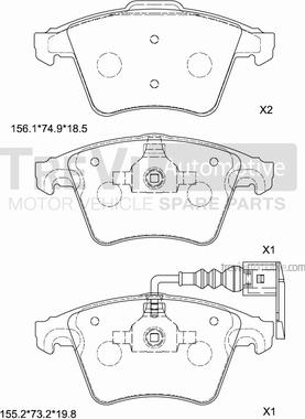 Trevi Automotive PF1637 - Kit de plaquettes de frein, frein à disque cwaw.fr