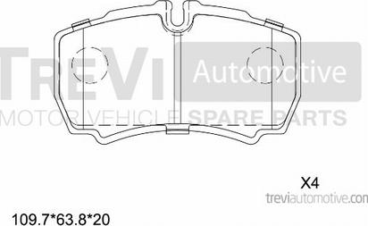 Trevi Automotive PF1624 - Kit de plaquettes de frein, frein à disque cwaw.fr