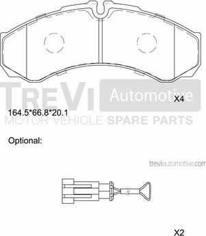 Trevi Automotive PF1621 - Kit de plaquettes de frein, frein à disque cwaw.fr