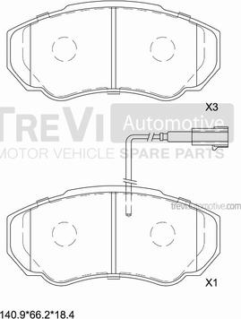 Trevi Automotive PF1628 - Kit de plaquettes de frein, frein à disque cwaw.fr