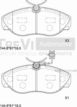 Trevi Automotive PF1679 - Kit de plaquettes de frein, frein à disque cwaw.fr