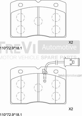 Trevi Automotive PF1678 - Kit de plaquettes de frein, frein à disque cwaw.fr