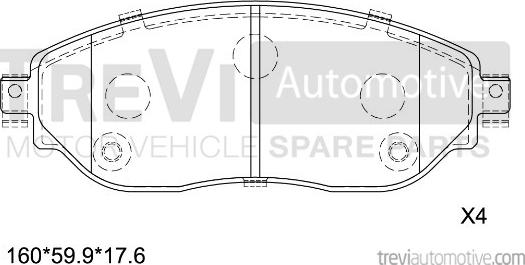 Trevi Automotive PF1673 - Kit de plaquettes de frein, frein à disque cwaw.fr