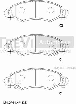 Trevi Automotive PF1099 - Kit de plaquettes de frein, frein à disque cwaw.fr