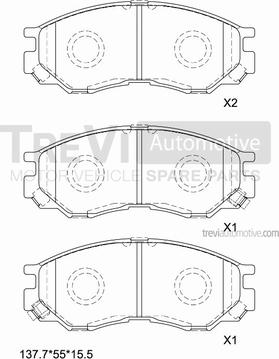 Trevi Automotive PF1098 - Kit de plaquettes de frein, frein à disque cwaw.fr