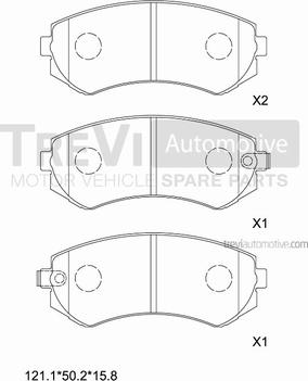 Trevi Automotive PF1044 - Kit de plaquettes de frein, frein à disque cwaw.fr