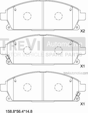 Trevi Automotive PF1046 - Kit de plaquettes de frein, frein à disque cwaw.fr