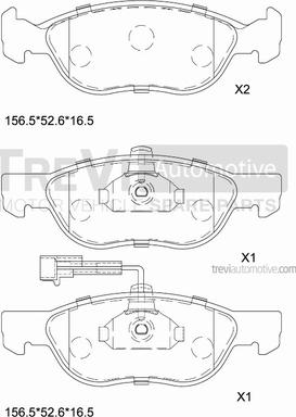 Trevi Automotive PF1040 - Kit de plaquettes de frein, frein à disque cwaw.fr