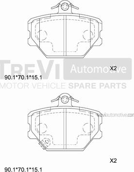 Trevi Automotive PF1043 - Kit de plaquettes de frein, frein à disque cwaw.fr