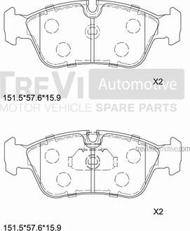 Trevi Automotive PF1055 - Kit de plaquettes de frein, frein à disque cwaw.fr