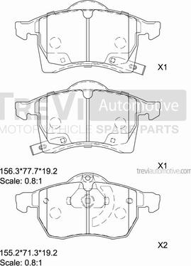 Trevi Automotive PF1053 - Kit de plaquettes de frein, frein à disque cwaw.fr