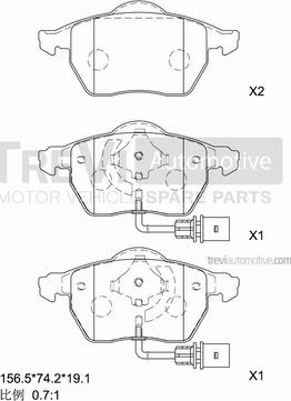 Trevi Automotive PF1065 - Kit de plaquettes de frein, frein à disque cwaw.fr