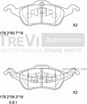 Trevi Automotive PF1061 - Kit de plaquettes de frein, frein à disque cwaw.fr