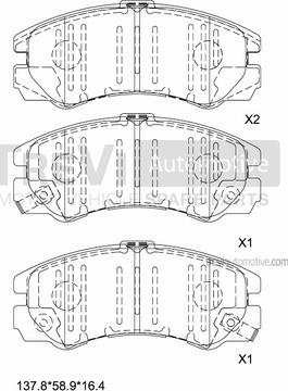 Trevi Automotive PF1004 - Kit de plaquettes de frein, frein à disque cwaw.fr