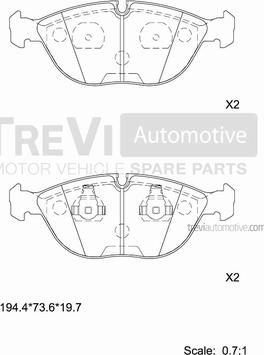 Trevi Automotive PF1000 - Kit de plaquettes de frein, frein à disque cwaw.fr