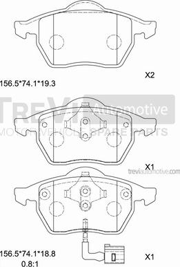 Trevi Automotive PF1014 - Kit de plaquettes de frein, frein à disque cwaw.fr