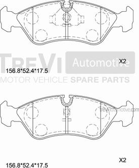 Trevi Automotive PF1016 - Kit de plaquettes de frein, frein à disque cwaw.fr