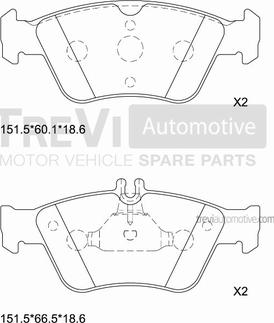 Trevi Automotive PF1010 - Kit de plaquettes de frein, frein à disque cwaw.fr