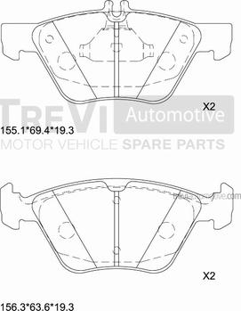 Trevi Automotive PF1011 - Kit de plaquettes de frein, frein à disque cwaw.fr