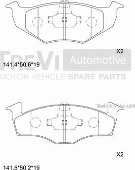 Trevi Automotive PF1013 - Kit de plaquettes de frein, frein à disque cwaw.fr