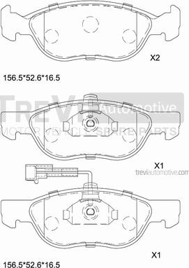 Trevi Automotive PF1012 - Kit de plaquettes de frein, frein à disque cwaw.fr