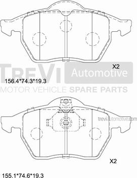 Trevi Automotive PF1017 - Kit de plaquettes de frein, frein à disque cwaw.fr