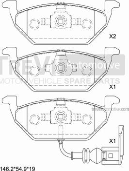 Trevi Automotive PF1085 - Kit de plaquettes de frein, frein à disque cwaw.fr