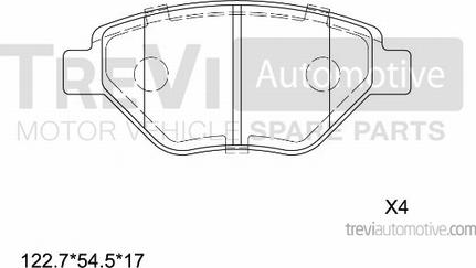 Trevi Automotive PF1088 - Kit de plaquettes de frein, frein à disque cwaw.fr