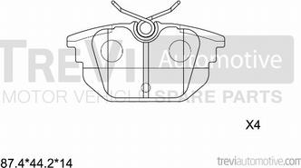 Trevi Automotive PF1034 - Kit de plaquettes de frein, frein à disque cwaw.fr